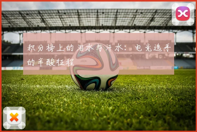 积分榜上的泪水与汗水：电竞选手的辛酸征程