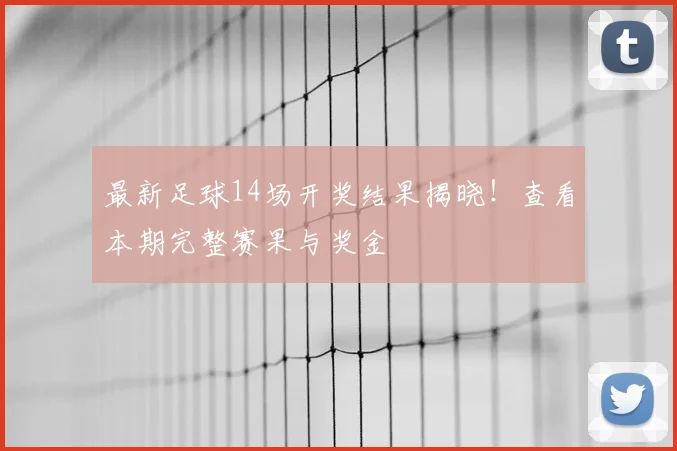 最新足球14场开奖结果揭晓！查看本期完整赛果与奖金